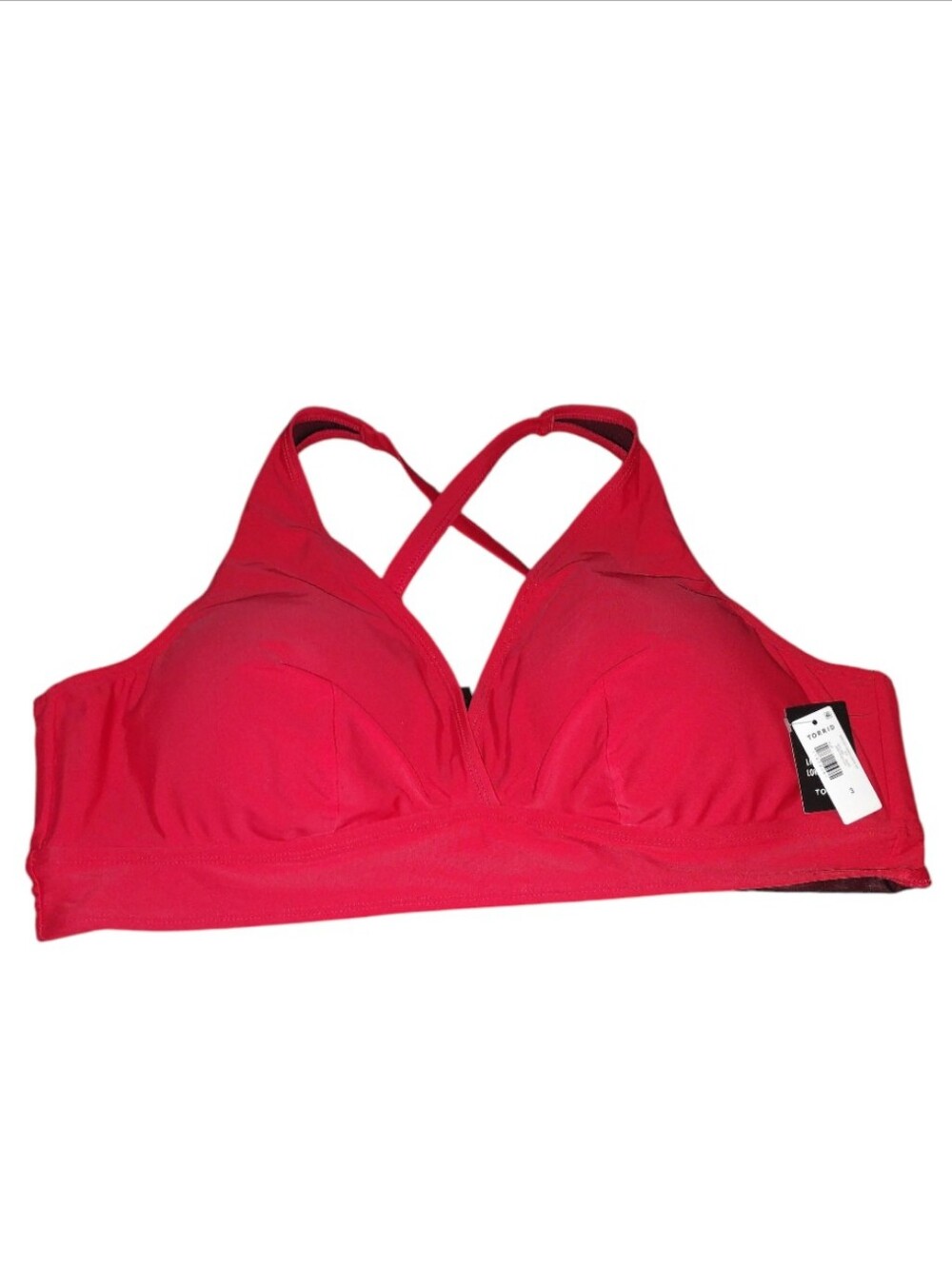Torrid Women Plus Size Red Lightly Padded Bikini Swim Bathing Suit Top 3X Nwt